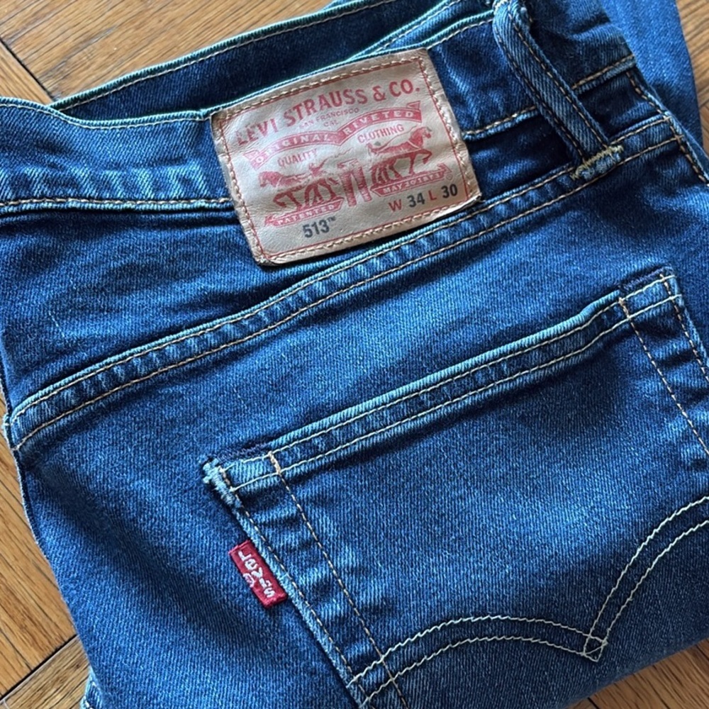 Levi's Men's Straight Leg Blue Jeans Vintage Wash W34 L30